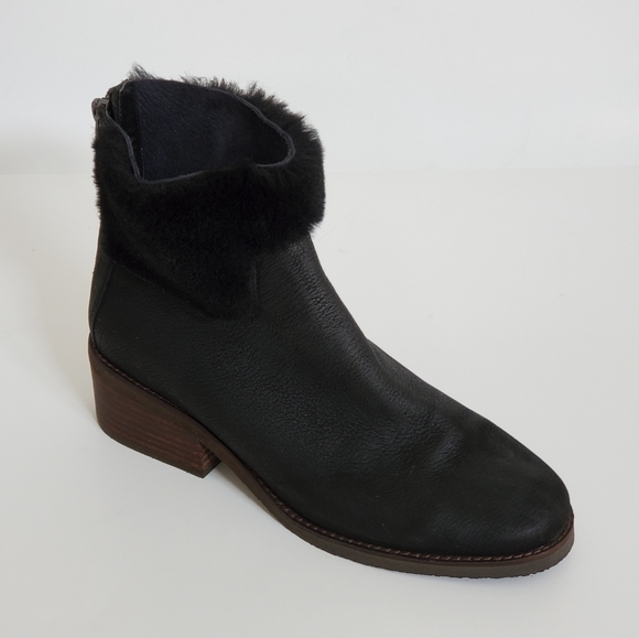 Lucky Brand Black Leather Tarina Ankle Boots Size 8.5 - Picture 2 of 12